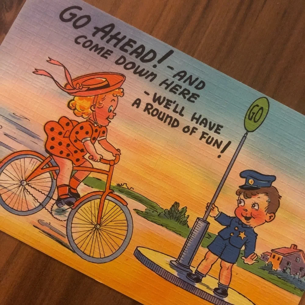 Vintage 1940’s Linen Humor Postcard, Vintage Humor, Unused Vintage Card‎